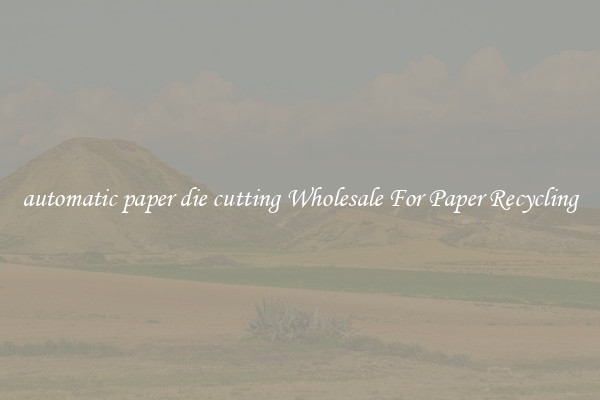 automatic paper die cutting Wholesale For Paper Recycling