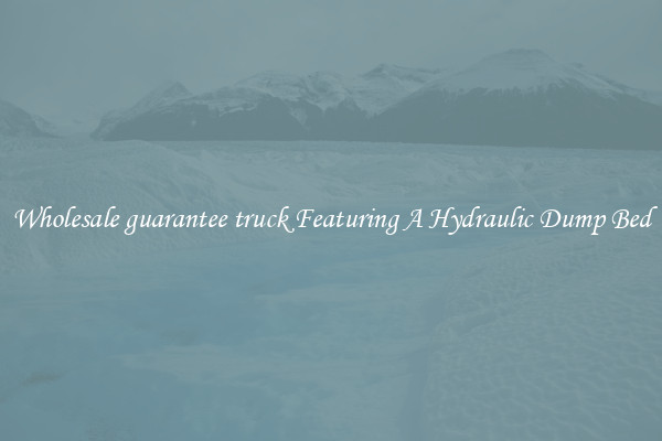 Wholesale guarantee truck Featuring A Hydraulic Dump Bed