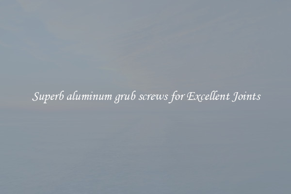 Superb aluminum grub screws for Excellent Joints