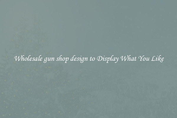 Wholesale gun shop design to Display What You Like