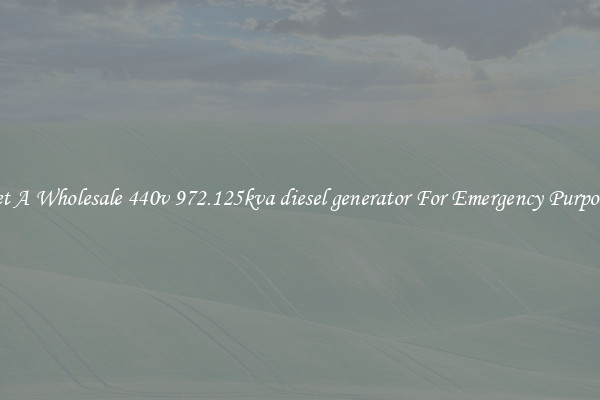 Get A Wholesale 440v 972.125kva diesel generator For Emergency Purposes