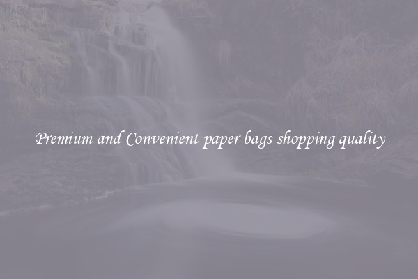 Premium and Convenient paper bags shopping quality
