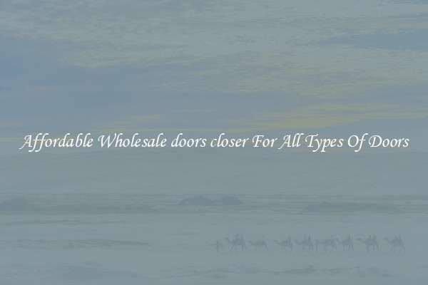 Affordable Wholesale doors closer For All Types Of Doors