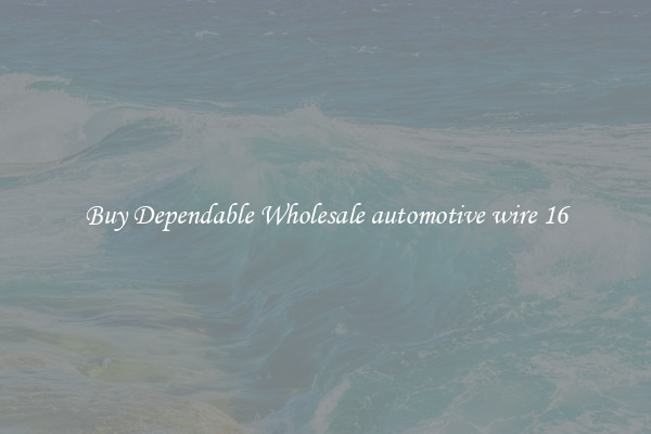 Buy Dependable Wholesale automotive wire 16