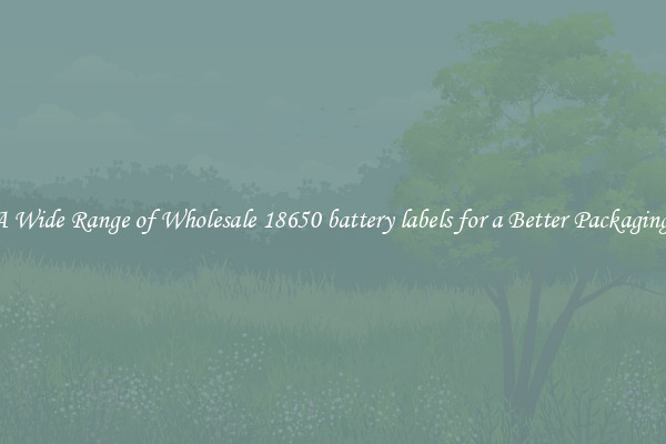 A Wide Range of Wholesale 18650 battery labels for a Better Packaging 